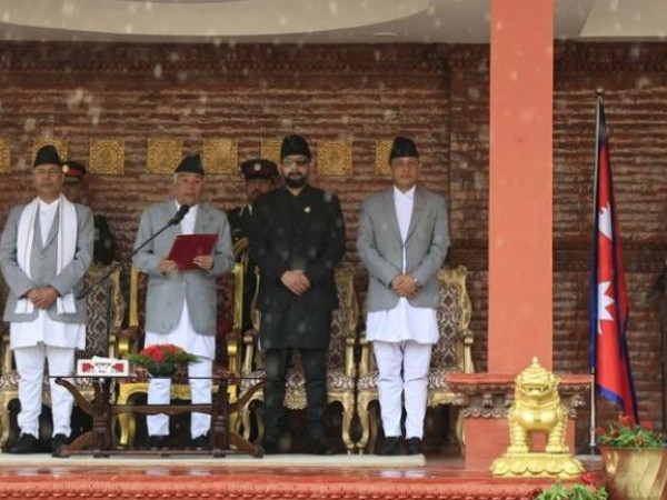 सुधन गुरुङ र महावीर पुनले लिए शपथ